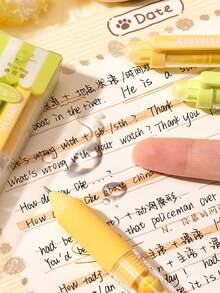 2 PCS Diy String Erasable Neutral Pen, Black Quick Drying Smooth And High Aesthetic Ballpoint Pen - Multicolor - View 7