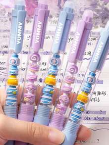 2 PCS Diy String Erasable Neutral Pen, Black Quick Drying Smooth And High Aesthetic Ballpoint Pen - Multicolor - View 10