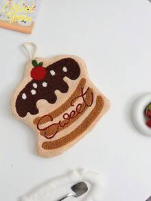 1/2pcs Cartoon Cake, Cute Hand Towel, Can Be Hung, Thick For Students, Kitchen And Bathroom Hanging, Convenient For Home Use And Carrying For Bathroom Kitchen Decor Dish Cloths Kitchen Towel - Multicolor - View 6