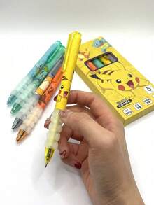 5支装宝可梦皮卡丘可爱中性笔，0.5mm黑色墨水，学校办公用品文具派对礼品 - 套裝 - 查看 4