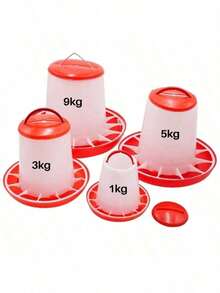 1/1.5/3/5/9公斤容量自动鸡饲料和饮水器，家禽喂食和饮水设备，适用于鸡、鸽子、鹌鹑、农场动物的饲料/水桶，无人值守喂食和饮水装置 - 餵食器 - 查看 11