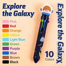 1/2支装 10/8色卡通可爱创意圆珠笔，多功能可伸缩彩色笔 - 10色圓珠筆 - 查看 1