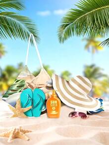 1pc Starfish & Shell Beach Chair Cover/Towel, With Side Pockets, Thick Quick-Dry, Suitable For Lounge Chair, Pool, Sunbathing, Garden, Beach, Hotel, Non-Slip, Travel, Swim Pool Towel, Beach Bag, Back To School, Family & Couple Birthday Gift, Wedding Season, Easter & Christmas Gift - Color 1 - View 7