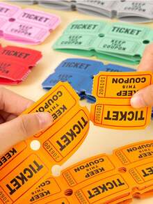 100张/套 双倍抽奖券、双倍优惠券、活动门票、入场券，适用于各种活动、嘉年华、抽奖、游戏、庆典、饮料等。 - 彩色 - 查看 2