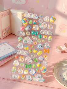 POKOJA LAND New 3D Embossed Stickers, Fresh & Cute Dopamine Fruit Pattern Cartoon Adorable Stickers - Multicolor - View 4