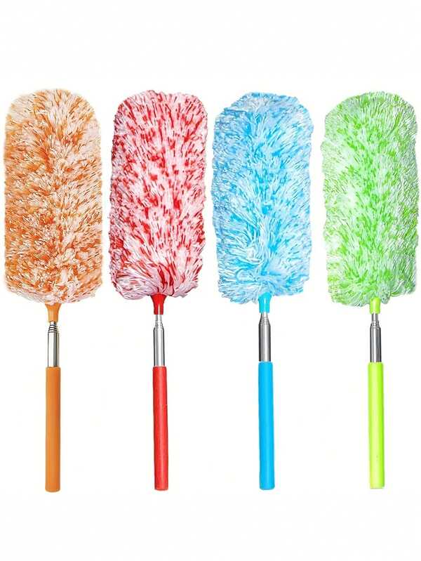 Extendable & Bendable Anti-Static Duster, Fiber Hair Duster With Static Electricity Feature - Includes Retractable Rod And Ergonomic Handle, Suitable For Cleaning Keyboards, Furniture, Home And Office Environments, Ceilings And Blinds; Ideal For Daily Dusting And Tidying Up At Home And Office