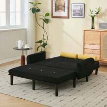 Sofas & Couches - Black + Corduroy + Foam + Iron + Plastic + 2 Seat + Foam-1 - View 8
