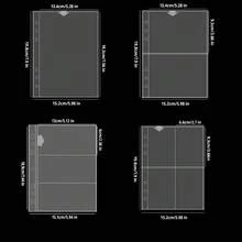 10pcs A5 Loose Leaf Photo Card Holders, Double-Sided 1/4 Pocket Design, Top-Loading, Transparent K-Pop Film Card Loose Leaf Album Refill Pages - Clear - View 2