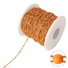 Dây chuyền hạt thép không gỉ 100cm, dây chuyền hạt nhựa nhiều màu sắc phong cách Bohemian, dây chuyền tráng men để làm trang sức DIY và phụ kiện vòng cổ. - Chuỗi tự làm - Xem 24