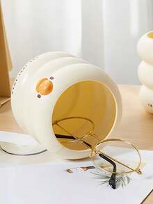 卡通创意化妆刷笔筒圆形多功能文具收纳盒可爱学生创意桌面办公收纳盒 - 彩色 - 查看 4