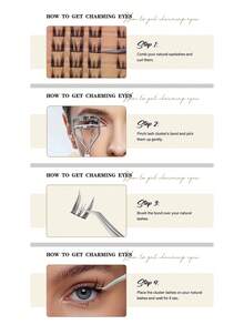 12对/72簇C型卷翘猫眼假睫毛，灵动卷翘，搭配实用睫毛嫁接工具，高品质产品，适合睫毛较短的女性打造自然妆效，适用于约会、工作、日常佩戴和派对等场合，深受东南亚女性喜爱。 - C - 查看 5