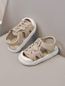 男女通用休闲凉鞋、运动凉鞋、包头凉鞋、软底婴儿凉鞋 - 卡其色 - 查看 3