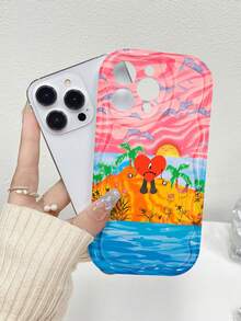 Corazón triste en la isla. Esta elegante funda para teléfono es compatible con Samsung, Apple, VIVO, OPPO, , Transsion, ,  y Honor. Fabricada en silicona TPU, ofrece protección contra golpes y caídas, además de una sensación superior. Es un regalo ideal para familiares, amigos y seres queridos, y una opción perfecta para San Valentín. - transparente - Ver 4