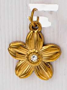 1 Pc 18K Gold Plating Stainless Steel Carabiner Chain Necklace With Heart Bow Moon Flower Pendant, Interchangeable DIY Charm Necklaces, Water Proof - Multicolor - View 16