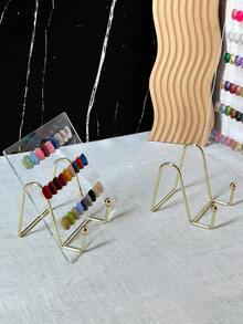 Metal Nail Art Display Stand, Nail Polish Holder, Jewelry & Tool Storage Box, Dust-Proof Display Case - Multicolor - View 4