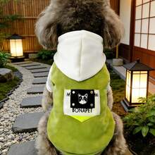 Dog Clothes Winter Dog Hooded Sweatshirt Warm French Bulldog Puppy Coat For Small Medium Dogs Pet Costume Chihuahua Pug - Green - View 9