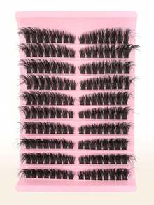 160片独立睫毛簇，80D D型卷翘，8-16毫米，DIY单根睫毛嫁接套装，超浓密、蓬松、自然，可重复使用，适合居家、外出、日常生活、婚礼、约会、派对、音乐节和旅行等场合。 - D - 查看 6