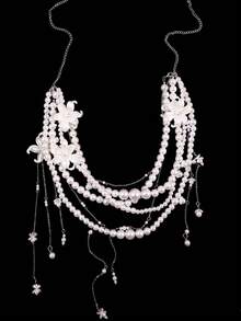 1 chiếc dây đeo eo nhiều lớp tua rua ngọc trai tối giản thời trang, dây đeo eo hình bướm và ngọc trai độc đáo, thanh lịch, sang trọng, gợi cảm, quà tặng ngày lễ cho nữ, trang sức dự tiệc cho nữ - Nhiều màu - Xem 8