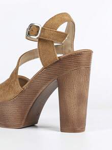 Women's Sandals, 2025 New Spring & Summer Fashion Sexy Open Toe Thick Heel Platform Waterproof Shoes - 棕色 - 查看 10