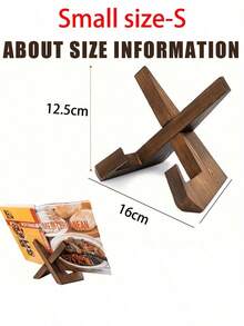 1 Pc Handmade Rustic Farmhouse Wooden Cookbook Stand Kitchen Counter Cabinet Recipe Holder Valentine's Day New Year Gift - Multicolor - View 4