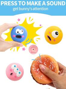 Funny Expression Stress Ball + Realistic Hamburger Squeeze Toy | Talking Pet Decompression Gadget - Multicolor - View 4