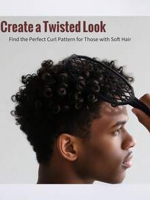 WANMEI Set Of 3 Twist Styling Combs And Brushes, Suitable For African, Curly, Braided, And Short Hair - Bristle Brush And Detangling Comb With Styling Brush (Black/White) - Hair Care Set For Men And Women, Suitable For Braids And Twists - Black - View 11