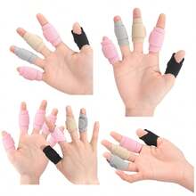 5pcs Finger Sleeves, Elastic & Breathable, Multiple Colors Available, Provide Thumb Support & Pressure Protection, Unisex, For Finger Warmth, Sports & Hand Care, 2/5pcs Random Colors - Multicolor - View 3