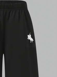 Bộ 2 món thời trang cho bé gái, áo cổ chữ V tay ngắn phối đen trắng và quần ống rộng, thích hợp mặc mùa hè. - trắng - Xem 8