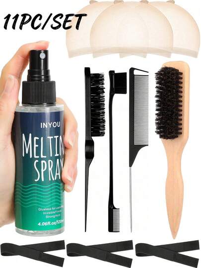 Lace Setting Spray, Strong Hold Lace Wig Spray, No Glue Needed, Strong Natural Hold, Quick Drying, Wig Setting Spray And Wig Adhesive, Christmas Gift