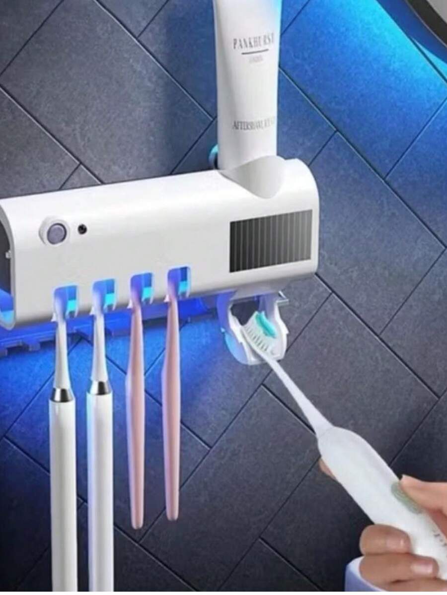 Toothbrush Holder Dispenses Toothpaste. - 白色 - 查看 1