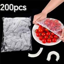 20/50/100/150/200个装可伸缩食物保鲜盖，易于使用的蔬菜保鲜盖，冰箱保鲜工具，可替代保鲜膜，水果保鲜，抗菌 - 無色 - 查看 14