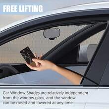 2 Pack Car Window Shades - Highly Elastic Universal Car Side Window Cover, Breathable Mesh Camping Car Sun Shade For Reduce UV Rays, Car Screen Mosquito Net Privacy Protection (Front) - Front/2 Pcs - View 3