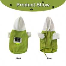 Dog Clothes Winter Dog Hooded Sweatshirt Warm French Bulldog Puppy Coat For Small Medium Dogs Pet Costume Chihuahua Pug - Green - View 2