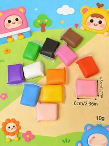 36色超轻造型黏土，DIY手工黏土，不粘手，多色橡皮泥，泡泡黏土，太空黏土套装，陶瓷艺术用品，易于塑形，适合家庭互动和学生艺术创作（颜色/包装随机）。适合作为万圣节、圣诞节、男孩女孩生日礼物以及开学礼物。 - 彩色 - 查看 4