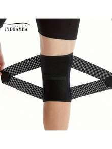 IYDoaMea 1PC Knee Compression Wrap Brace - Breathable Adjustable Knee Support With Side Stabilizers, Anti-Slip Sleeve For Men Women, Joint Pain Relief & Injury Recovery, Ideal For Sports Fitness Daily Wear (Order A Size Up) - Black - View 4