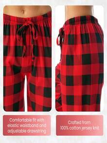 Pajamas Pants For Men 2025 Lounge Cute Plaid Pants Soft Comfy Wide Leg Trousers Sleep Bell Bottom - Màu xanh lam - Xem 2