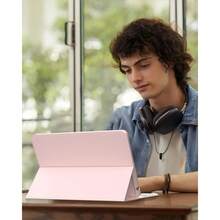 TenYide 书本式平板电脑保护套，键盘保护套，超薄蓝牙键盘+平板电脑保护套带支架，防摔/防震/防尘/防指纹，键盘保护套兼容iPad 5/6/7/8/9/10/11代（A16）、iPad Pro 11/Pro 12.9/Pro 13、iPad Air 1/2/3/4/5/6/11/13，保护套包含可拆卸无线键盘、电池和保护盖，兼容三星Galaxy Tab系列/iPad系列。 - 粉色 - 查看 4