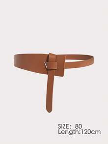 1pc Women's Versatile Waist Belt, Soft & Fashionable Knotted Wide Waist Cincher For Coats & Dresses - Diagonal Knot Waist Belt - View 14