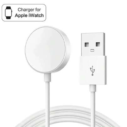 Carregador sem fio branco para Apple Watch, pacote com 1 unidade, cabo de carregamento magnético compatível com Apple Watch Series Ultra/10/9/8/7/6/SE/SE2/5/4/3/2, cabo de carregamento sem fio USB/Tipo C - Presente ideal para o Dia dos Namorados