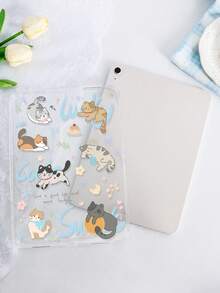 1pc TPU Soft Case With Cute Cats Pattern, Compatible With IPad Mini1/2/3/Mini4/Mini5/Mini6/Mini7/Air/Air2/9.7/10.2/10.5/Air4/Air5/10.9/Pro 11-Inch/10th Gen/Air 11-Inch (M3) 2025/Pad (A16) 11 Inch 11th Generation 2025, A7/A8, Lightweight Ultra-Thin Soft Shell, Cartoon/Personalized/Creative/Adorable, TPU Tablet Protective Cover, Transparent Case, No Pen Slot - Multicolor - View 5