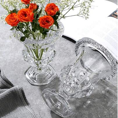 Đèn lồng phong cách La Mã sang trọng, sáng tạo kiểu châu Âu, bình hoa thủy tinh cao cấp, bình cắm hoa trong suốt, giá nến nhỏ, thích hợp trang trí phòng ngủ, nhà nghỉ và đám cưới ngoài trời.