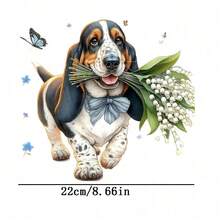 1张/2张/3张装耐用持久热转印贴纸，图案为悬挂的花朵斗牛犬，适用于DIY T恤、卫衣、牛仔裤、连帽衫、背包、夹克、手提包、枕头等。 - L+S - 查看 4