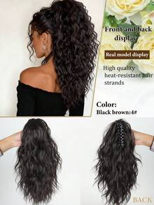Tóc giả đuôi ngựa dài 12 inch, kiểu cổ điển, xoăn nhẹ, có kẹp càng cua, thích hợp cho nữ (Màu nâu gừng) - Nhiều màu - Xem 15