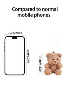 1个新款卡通卷毛泰迪熊毛绒玩具钥匙扣挂件，可爱钥匙圈，手机壳配件，包包挂饰，汽车钥匙链，背包装饰，适合休闲外出、秋冬季、婚礼、生日、节日，可作为送给男友、女友、家人、老师、好朋友、同学的礼物 - 彩色 - 查看 7