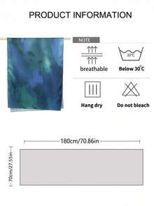 1 Stück Damen Boho Aquarell Satin Muster Kopftuch, Sonnenschutz Kopfbedeckung, elegantes vielseitiges Tuch Schal geeignet für den täglichen Gebrauch, Strand, Urlaub - Blau Grün - Übersicht 12