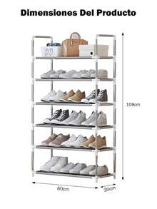 Estante de almacenamiento 4/5/6/7/8/9 capas zapatero fácil de montar, organizador vertical modular para zapatos y accesorios de vestir, ideal para entradas, closets y vestidores, estructura ligera y estable fácil de armar sin herramientas, recomendado en viviendas modernas y comercios, optimiza el orden y facilita la limpieza. - Blanco - Ver 17