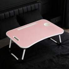 Ultra-Large Portable Laptop Bed Table-Multifunctional Tray Holder With Cup Holder Ideal For Eating, Reading, Writing, Sofa In Bed, Stable Floor, Durable, Foldable - Yellow Wood Color - View 8