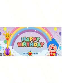 Plim Background Birthday Party Photography Cartoon Photo Background Vinyl Desktop Decoration Supplies 02 - Trắng 2 - Xem 2