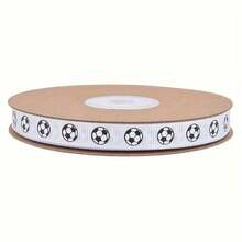 Soccer Match Theme Ribbon - Navy Blue And Red Background, White Soccer Ball Pattern, Durable Gift Wrapping, Suitable For Sports Parties, Birthday Parties, Holidays, Soccer Ribbon, Sports Fan Supplies, Soccer Fan Fabric - Multicolor - View 7