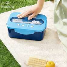 Fofa Marmita Infantil com Garfo 3 Compartimentos 1200ml Grande Capacidade Estilo Desenho Animado Presente Volta às Aulas - cor aleatória - Visão 7